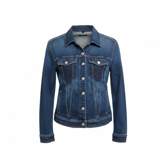 7 For All Mankind Jackets & Blazers - 7 For All Mankind Women's Medium Wash Shadow Pocket Denim Jacket Classic Trucker